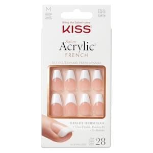 Kiss Salon Acrylic Nude French Nails KAN01 64266 28 PCS