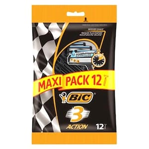 Bic 3 Action Disposable Razors Black 12 PCS