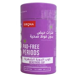 Sirona Pad-Free Period Menstrual Cup Large White