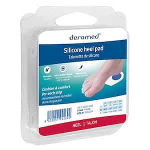 Deramed Silicone Heel Pad White Size Medium 1 Pair
