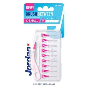 Jordan Brush Between Interdental Brush With Refill Heads White XS 0.4mm 10 PCS