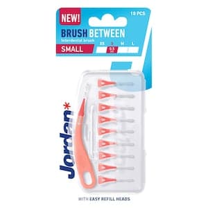 Jordan Brush Between Interdental Brush With Refill Heads Pink S 0.5mm 10 PCS