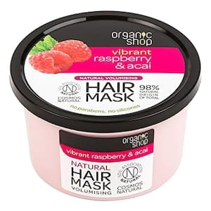Organic Shop Vibrant Raspberry And Acai Natural Volumising Hair Mask Pink 250ml