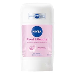 NIVEA Pearl & Beauty Antiperspirant Deodorant for Women 72H Active, Stick 50ml