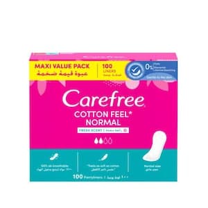 Carefree Cotton Feel Fresh Scent Panty Liners Normal Size Pack of 100
