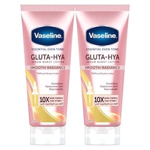 Vaseline Essential Even Tone Gluta-Hya Serum Burst Lotion Smooth Radiance 200ml Pack of 2