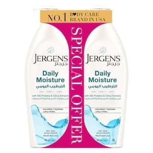 Jergens Daily Moisture With Silk Proteins And Citrus Extracts Dry Skin Moisturizer Lotion 400ml Pack of 2