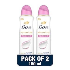 Dove Advanced Care Antiperspirant Deodorant Spray Powder Soft, 150ml Pack of 2