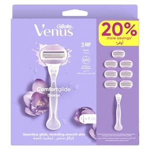 Gillette Venus Comfortglide Breeze Razor and Cartridges Pack of 7