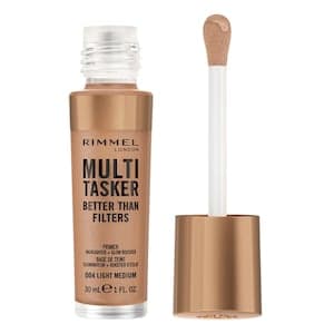 Rimmel London Multi Tasker Better Than Filters Primer Highlighter Plus Glow Booster, 004 Light Medium