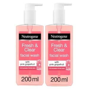 Neutrogena Fresh And Clear Facial Wash With Pink Grapefruit And Vitamin C 200ml Pack of 2