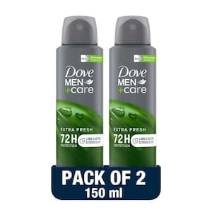 Dove Men+Care Antiperspirant Deodorant Body Spray Extra Fresh Citrus Scent 150ml Pack of 2