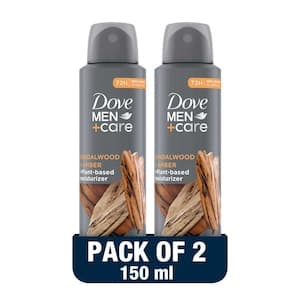 Dove Men+Care Antiperspirant Deodorant Spray Sandalwood & Amber 150ml Pack of 2