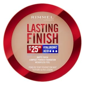 Rimmel London Lasting Finish 25H Hyaluronic Acid Matte Finish Compact Powder Foundation, 005 Ivory