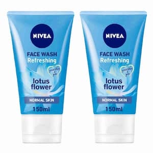 NIVEA Refreshing Cleansing Face Wash for Normal Skin with Lotus, 150ml Pack of 2