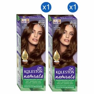 Wella Koleston Naturals Permanent Hair Colour Cream, 5/73 Mocha, 110ml Pack of 2