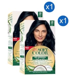 Wella Soft Colour Natural Hair Colour, 28 Blue Black, Pack of 2