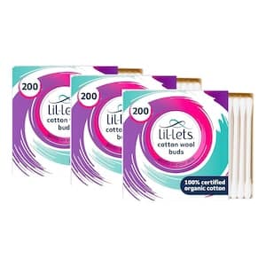 Lil-Lets Cotton Wool Buds, 200 Buds Pack of 3