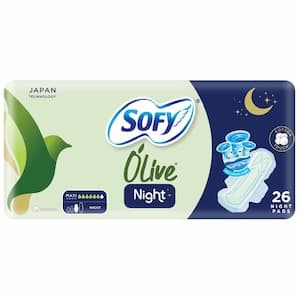 Sofy Olive Night Pads Soft Cotton Touch 32cm, 26 Pads