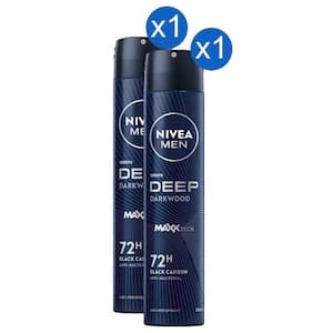 NIVEA Men Deep Darkwood Anti-Perspirant Deodorant Spray 200ml, Pack of 2