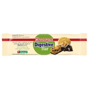Papadopoulos Digestive Bar with Dark Chocolate No Added Sugar, 28g