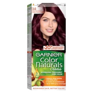 Garnier Color Naturals Crème Nourishing Permanent Hair Color, 3.6, Deep Red Brown