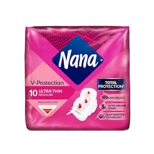 Nana Ultra Thin Regular Sanitary Pads with Wings 10 Pads