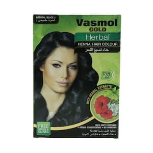Vasmol Gold Herbal Natural 1 Black Henna Hair Colour 60g