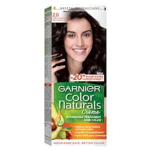 Garnier Color Naturals Crème Nourishing Permanent Hair Color, 2, Deep Luminous Black